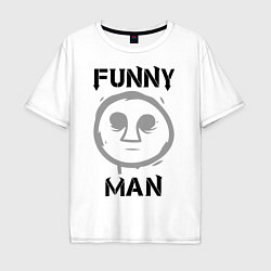 Футболка оверсайз мужская HU: Funny Man, цвет: белый