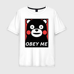 Футболка оверсайз мужская Kumamon: Obey Me, цвет: белый