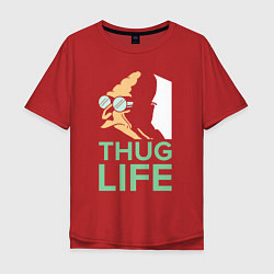 Футболка оверсайз мужская Zoidberg: Thug Life, цвет: красный