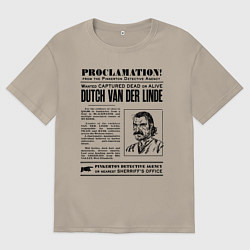 Футболка оверсайз мужская RDR II: Proclamation, цвет: миндальный