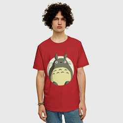 Футболка оверсайз мужская Тоторо удивленный, цвет: красный — фото 2