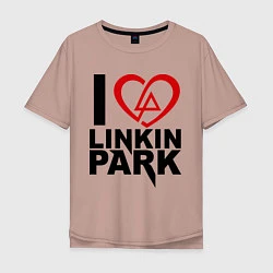 Футболка оверсайз мужская I love Linkin Park, цвет: пыльно-розовый