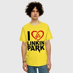 Футболка оверсайз мужская I love Linkin Park, цвет: желтый — фото 2