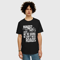 Футболка оверсайз мужская We don't need roads, цвет: черный — фото 2