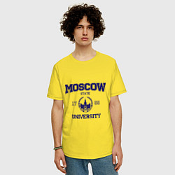 Футболка оверсайз мужская MGU Moscow University, цвет: желтый — фото 2