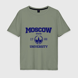 Футболка оверсайз мужская MGU Moscow University, цвет: авокадо