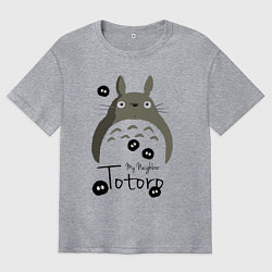 Футболка оверсайз мужская My Neighbor Totoro, цвет: меланж
