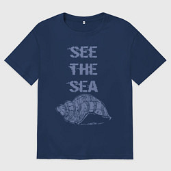 Футболка оверсайз мужская Увидеть море, цвет: тёмно-синий