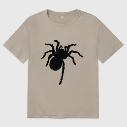 Футболка оверсайз мужская Черный паук, цвет: миндальный