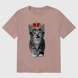 Футболка оверсайз мужская Meow kitten, цвет: пыльно-розовый