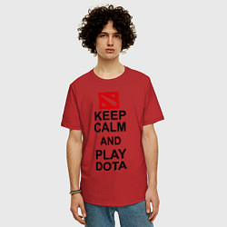 Футболка оверсайз мужская Keep Calm & Play Dota, цвет: красный — фото 2