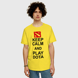 Футболка оверсайз мужская Keep Calm & Play Dota, цвет: желтый — фото 2