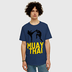 Футболка оверсайз мужская Muay Thai, цвет: тёмно-синий — фото 2