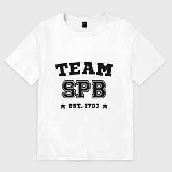 Футболка оверсайз мужская Team SPB est. 1703, цвет: белый