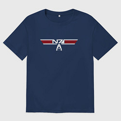 Футболка оверсайз мужская Alt N7 Wings, цвет: тёмно-синий