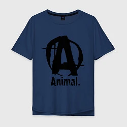 Футболка оверсайз мужская Animal Logo, цвет: тёмно-синий