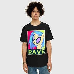 Футболка оверсайз мужская DJ Pon-3 RAVE, цвет: черный — фото 2