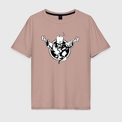 Футболка оверсайз мужская Thunderdome logo, цвет: пыльно-розовый