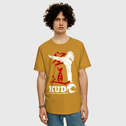 Футболка оверсайз мужская Kudo, цвет: горчичный — фото 2