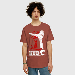 Футболка оверсайз мужская Kudo, цвет: кирпичный — фото 2
