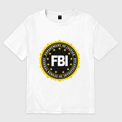 Футболка оверсайз мужская FBI Departament, цвет: белый
