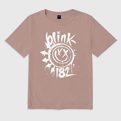 Футболка оверсайз мужская Blink-182: Smile, цвет: пыльно-розовый