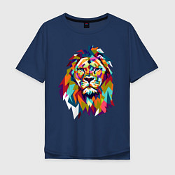 Футболка оверсайз мужская Lion Art, цвет: тёмно-синий