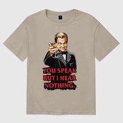 Футболка оверсайз мужская Gatsby: You Speak, цвет: миндальный