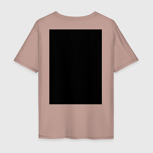 Мужская футболка оверсайз Сова и перья / Пыльно-розовый – фото 2
