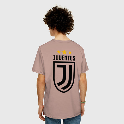 Мужская футболка оверсайз Juventus: Black & White / Пыльно-розовый – фото 4
