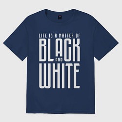 Футболка оверсайз мужская Juventus: Black & White, цвет: тёмно-синий