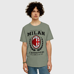 Футболка оверсайз мужская Milan: I Rossoneri, цвет: авокадо — фото 2