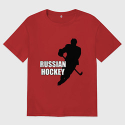 Мужская футболка оверсайз Russian Red Hockey