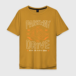 Футболка оверсайз мужская Parkway Drive: Keep the flame alive, цвет: горчичный