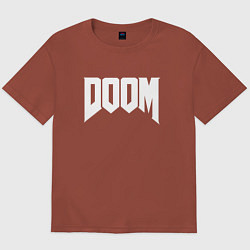 Футболка оверсайз мужская DOOM, цвет: кирпичный