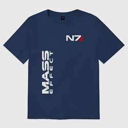 Футболка оверсайз мужская MASS EFFECT N7, цвет: тёмно-синий