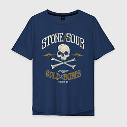 Футболка оверсайз мужская Stone Sour: Gold Bones, цвет: тёмно-синий