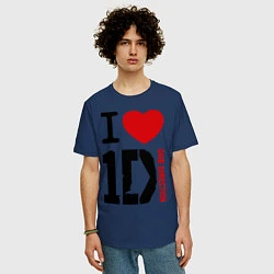 Футболка оверсайз мужская I love 1D, цвет: тёмно-синий — фото 2