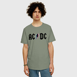 Футболка оверсайз мужская AC/DC, цвет: авокадо — фото 2