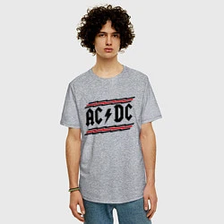 Футболка оверсайз мужская AC/DC Voltage, цвет: меланж — фото 2