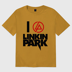 Футболка оверсайз мужская I love Linkin Park, цвет: горчичный