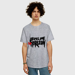 Футболка оверсайз мужская Bring me the horizon, цвет: меланж — фото 2