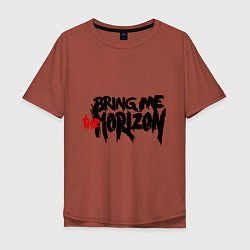 Футболка оверсайз мужская Bring me the horizon, цвет: кирпичный