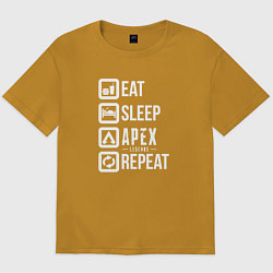 Футболка оверсайз мужская Eat, Sleep, Apex, Repeat, цвет: горчичный