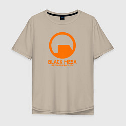 Футболка оверсайз мужская Black Mesa: Research Facility, цвет: миндальный