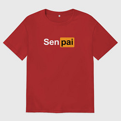 Футболка оверсайз мужская Senpai: Pornhub Style, цвет: красный