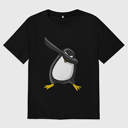 Футболка оверсайз мужская DAB Pinguin, цвет: черный
