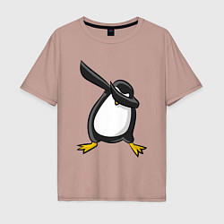 Футболка оверсайз мужская DAB Pinguin, цвет: пыльно-розовый