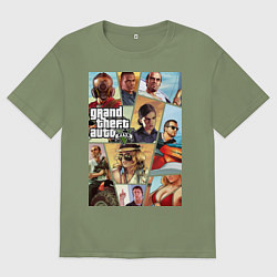 Футболка оверсайз мужская GTA 5: Stories, цвет: авокадо