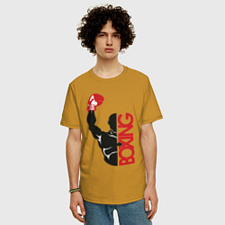 Футболка оверсайз мужская Boxing, цвет: горчичный — фото 2